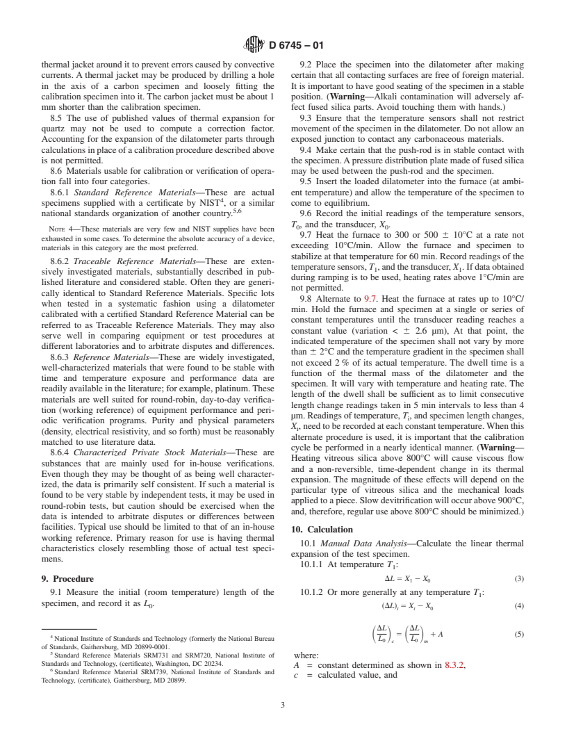 ASTM D6745-01 - Standard Test Method for Linear Thermal Expansion of Electrode Carbons