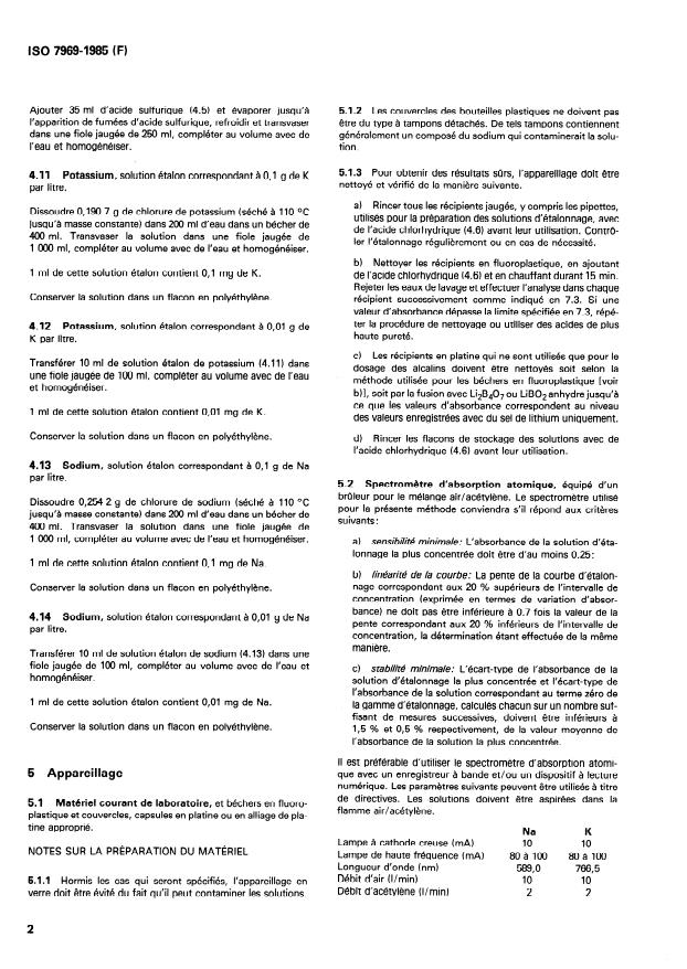 SIST ISO 7969:2001 ISO 7969:1985 - Minerais et concentrés de manganese -- Dosage du sodium et du potassium -- Méthode par spectrométrie d'absorption atomique dans la flamme - Page 4 preview