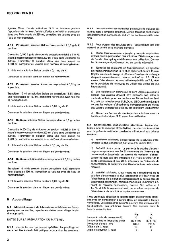 SIST ISO 7969:2001 ISO 7969:1985 - Minerais et concentrés de manganese -- Dosage du sodium et du potassium -- Méthode par spectrométrie d'absorption atomique dans la flamme - Page 4 preview