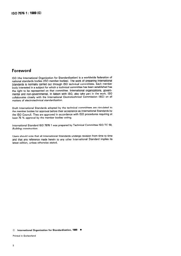 ISO 7976-1:1989 ISO 7976-1:1989 - Tolerances for building -- Methods of measurement of buildings and building products - Page 2 preview