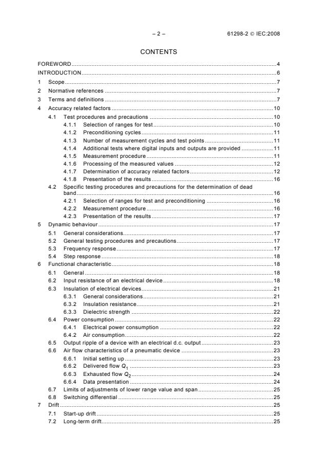 IEC 61298-2:2008 IEC 61298-2:2008 - Process measurement and control devices - General methods and procedures for evaluating performance - Part 2: Tests under reference conditions - Page 4 preview