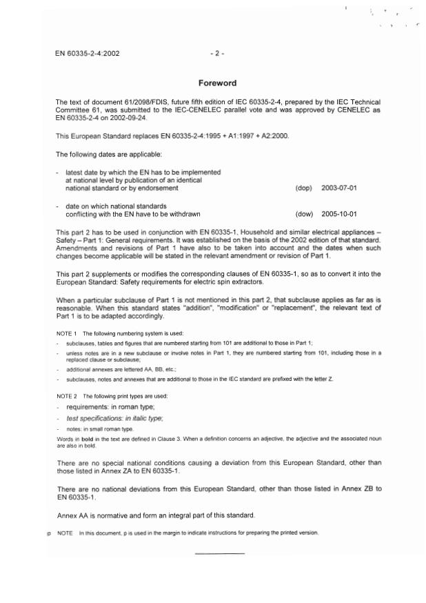 EN 60335-2-4:2002 EN 60335-2-4:2003 - Page 4 preview