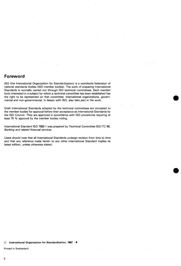 ISO 7982-1:1987 ISO 7982-1:1987 - Bank telecommunication -- Funds transfer messages - Page 2 preview