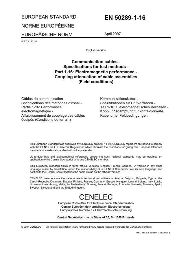 EN 50289-1-16:2007 EN 50289-1-16:2007 - Page 3 preview