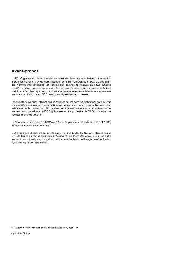 ISO 8002:1986 ISO 8002:1986 - Vibrations mécaniques -- Véhicules terrestres -- Méthode de présentation des résultats des mesures - Page 2 preview