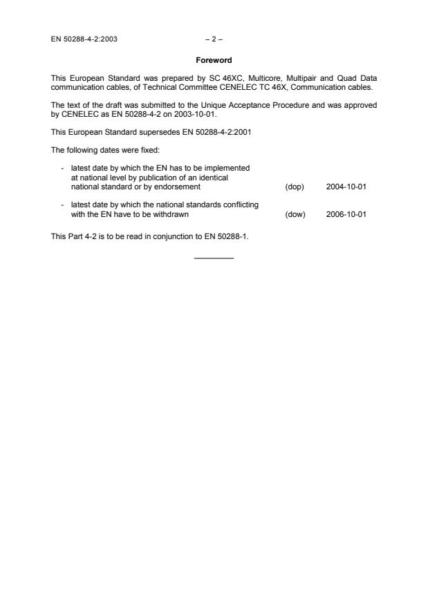 EN 50288-4-2:2003 EN 50288-4-2:2004 - Page 4 preview