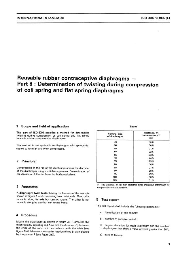 ISO 8009-8:1985 - Reusable rubber contraceptive diaphragms