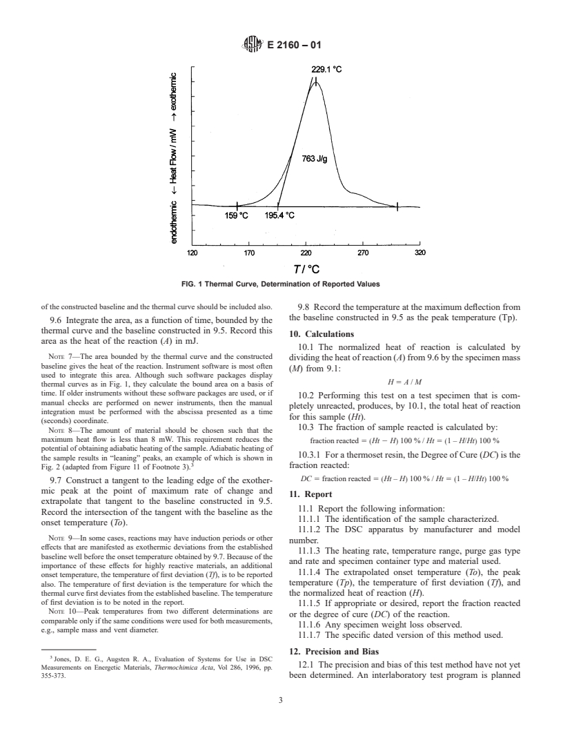 ASTM E2160-01 - Standard Test Method for Heat of Reaction of Thermally Reactive Materials by Differential Scanning Calorimetry