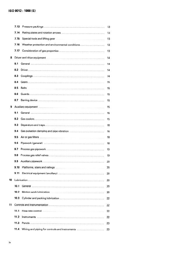 ISO 8012:1988 ISO 8012:1988 - Compressors for the process industry -- Reciprocating types -- Specifications and data sheets for their design and construction - Page 4 preview