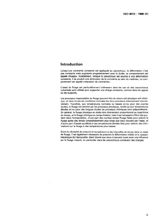 ISO 8013:1988 - Caoutchouc vulcanisé -- Détermination du fluage en compression ou en cisaillement