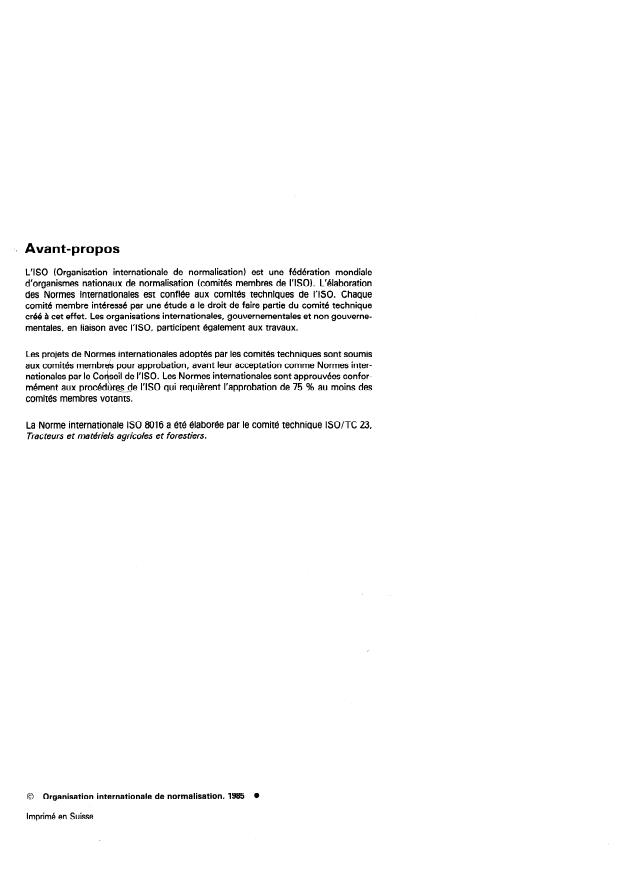 ISO 8016:1985 ISO 8016:1985 - Machines agricoles -- Roues a moyeu intégré - Page 2 preview