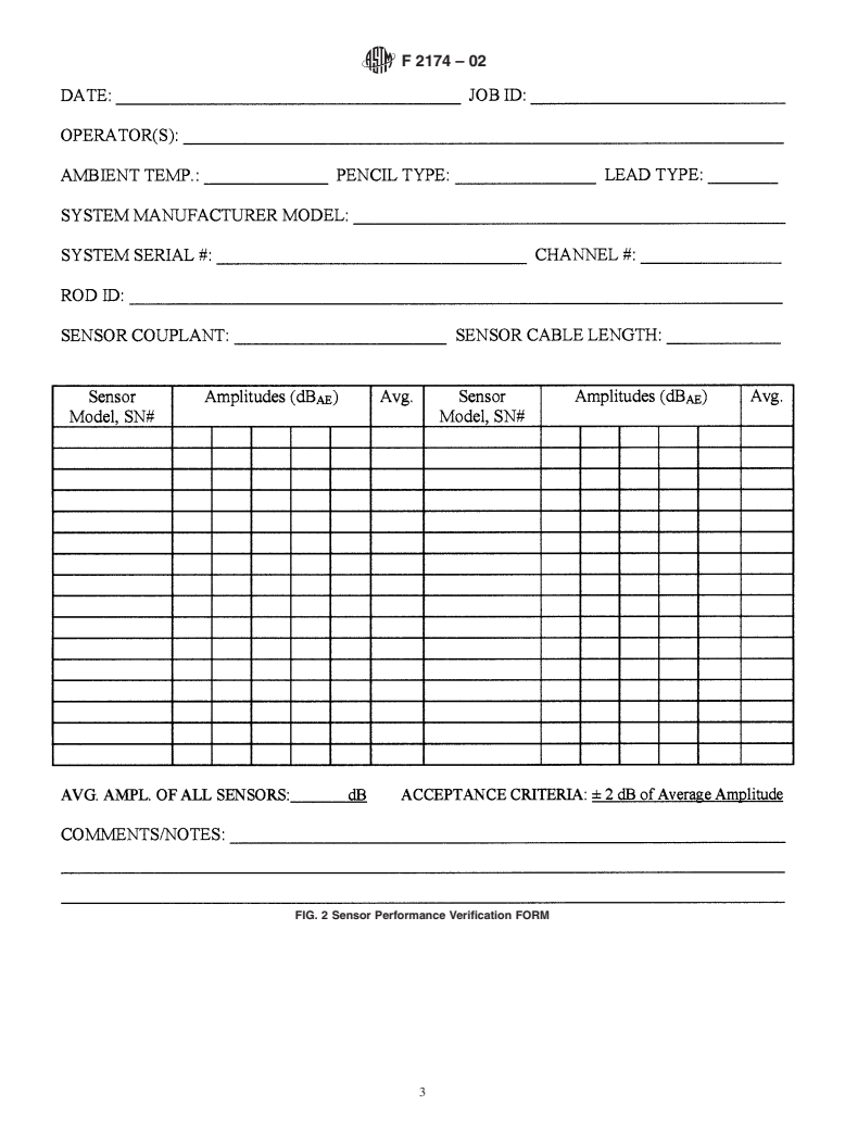 ASTM F2174-02 - Standard Practice for Verifying Acoustic Emission Sensor Response