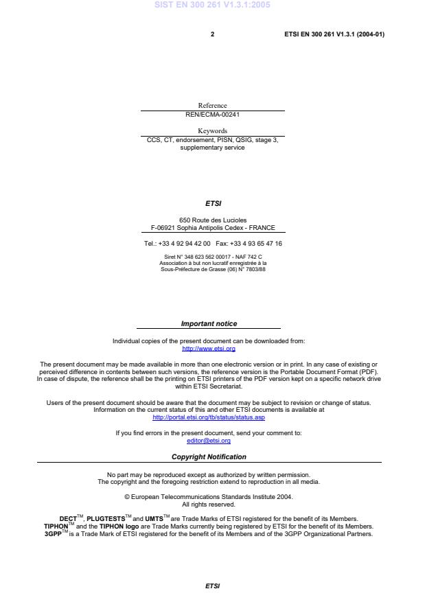 SIST EN 300 261 V1.3.1:2005 SIST EN 300 261 V1.3.1:2005 - Page 4 preview