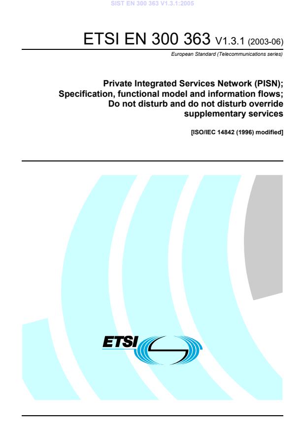 ETSI EN 300 363 V1.3.1 (2003-06) EN 300 363 V1.3.1:2005