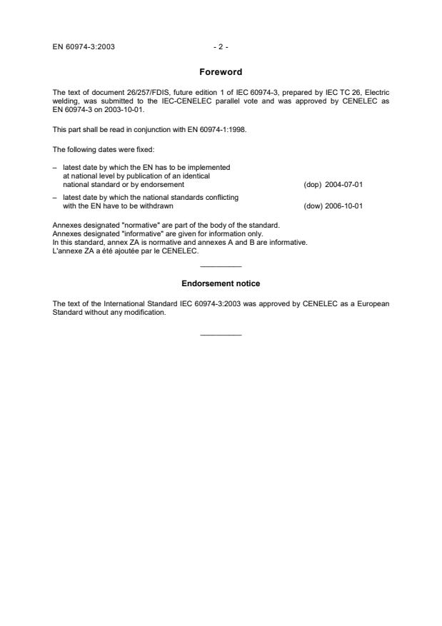 EN 60974-3:2003 EN 60974-3:2004 - Page 4 preview