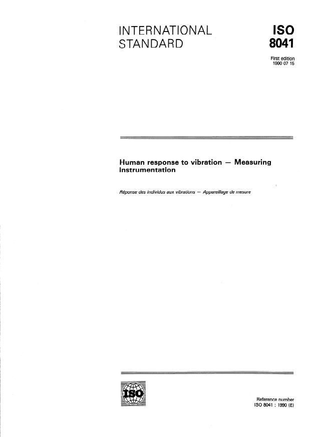 ISO 8041:1990 - Human response to vibration -- Measuring instrumentation