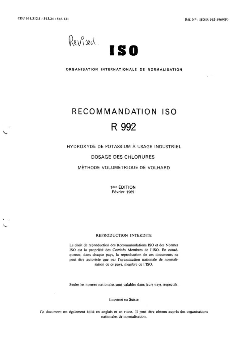 ISO/R 992:1969 - Title missing - Legacy paper document
Released:1/1/1969