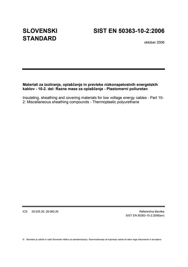 En 10 2 05 Insulating Sheathing And Covering Materials For Low Voltage Energy Cables