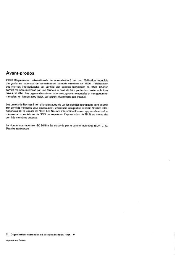 ISO 8048:1984 ISO 8048:1984 - Dessins techniques -- Dessins de construction -- Représentation des vues, des sections et des coupes - Page 2 preview
