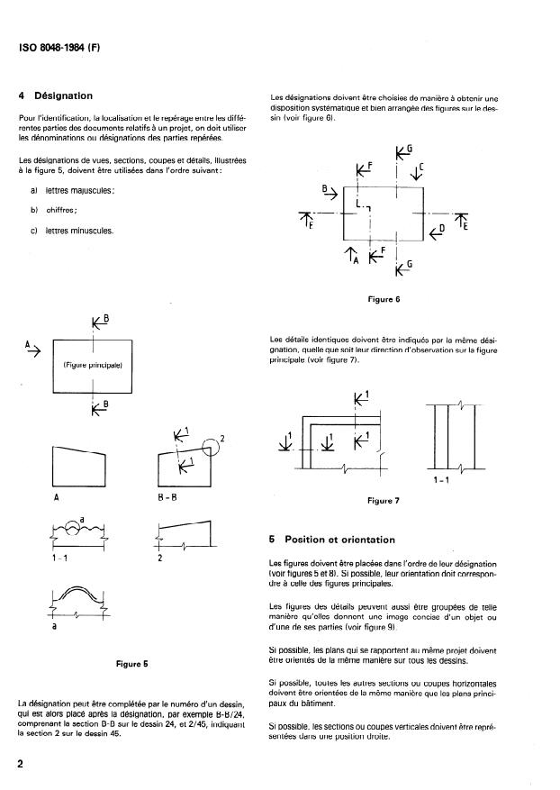 ISO 8048:1984 ISO 8048:1984 - Dessins techniques -- Dessins de construction -- Représentation des vues, des sections et des coupes - Page 4 preview
