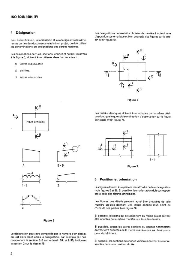 ISO 8048:1984 ISO 8048:1984 - Dessins techniques -- Dessins de construction -- Représentation des vues, des sections et des coupes - Page 4 preview