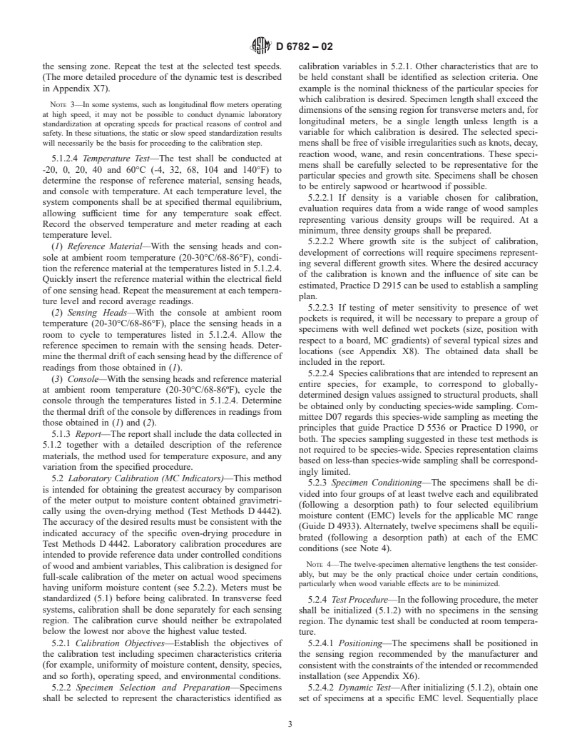 ASTM D6782-02 - Standard Test Methods for Standardization and Calibration of In-Line Dry Lumber Moisture Meters