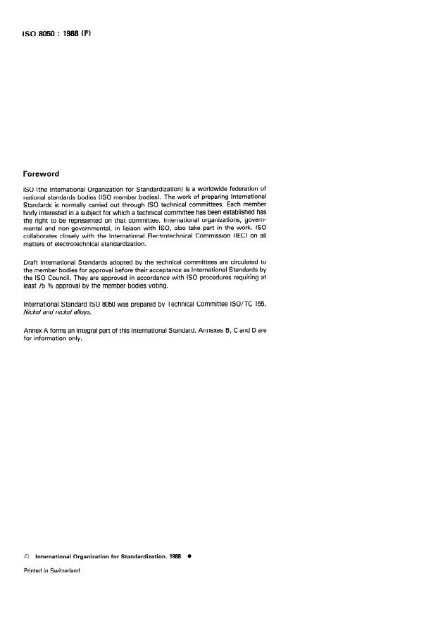 SIST ISO 8050:1997 ISO 8050:1988 - Ferronickel ingots or pieces -- Sampling for analysis - Page 2 preview