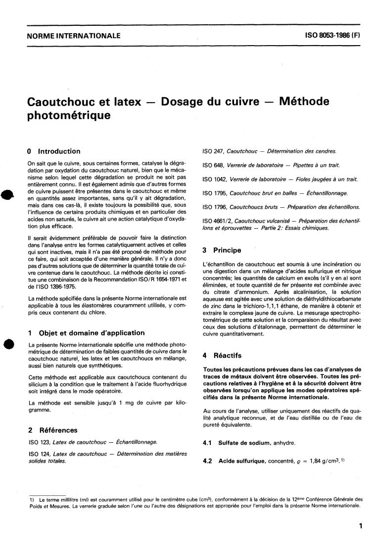 ISO 8053:1986 - Rubber and latex — Determination of copper content — Photometric method
Released:11/20/1986