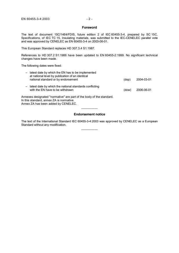 EN 60455-3-4:2003 EN 60455-3-4:2004 - Page 4 preview
