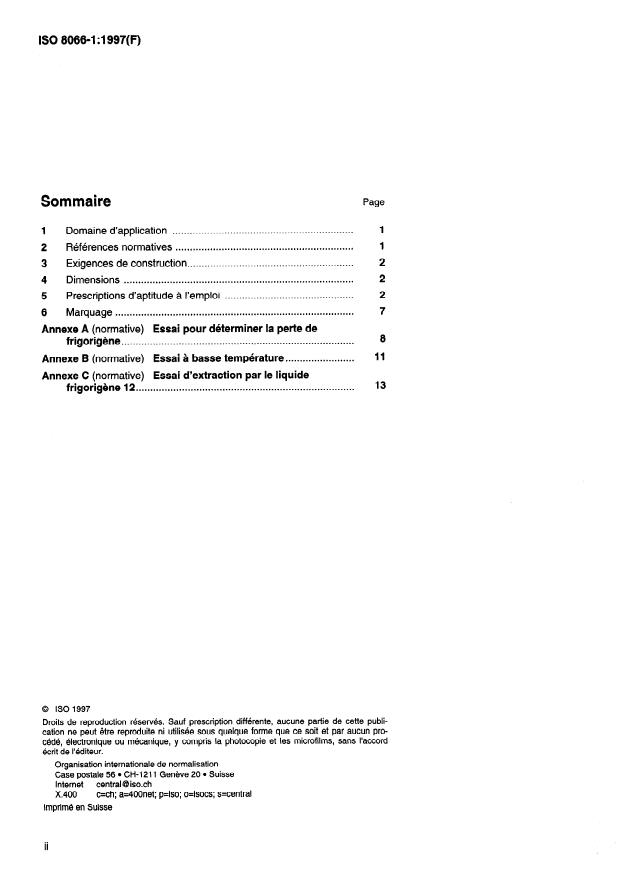 ISO 8066-1:1997 ISO 8066-1:1997 - Tuyaux et flexibles en caoutchouc et en plastique pour climatisation des automobiles -- Spécifications - Page 2 preview