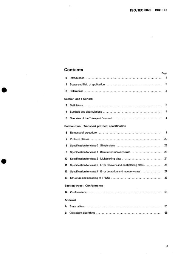 ISO/IEC 8073:1988 - Information processing systems -- Open Systems Interconnection -- Connection oriented transport protocol specification