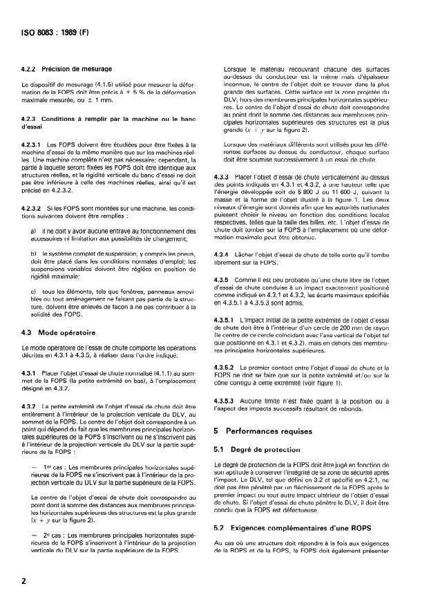 ISO 8083:1989 ISO 8083:1989 - Matériel forestier -- Structures de protection contre les chutes d'objets -- Essais de laboratoire et criteres de performance - Page 4 preview