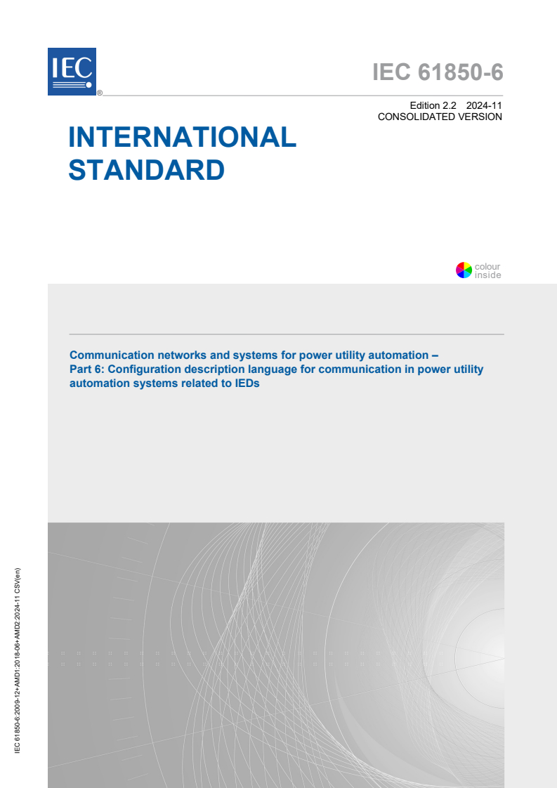 IEC 61850-6:2009+AMD1:2018+AMD2:2024 CSV - Communication networks and systems for power utility automation - Part 6: Configuration description language for communication in electrical substations related to IEDs
Released:27. 11. 2024
Isbn:9782832700716