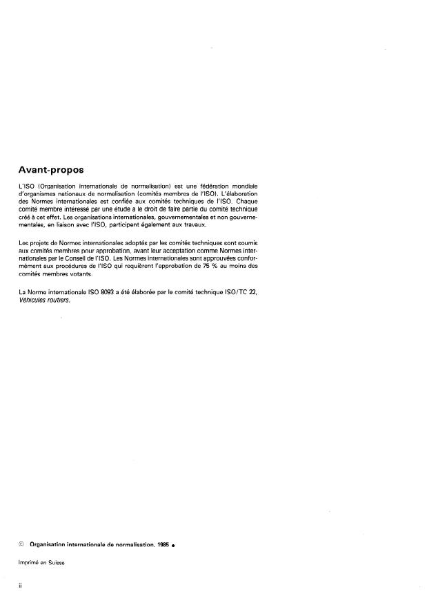 ISO 8093:1985 ISO 8093:1985 - Véhicules routiers -- Diagnostic des systemes électroniques - Page 2 preview
