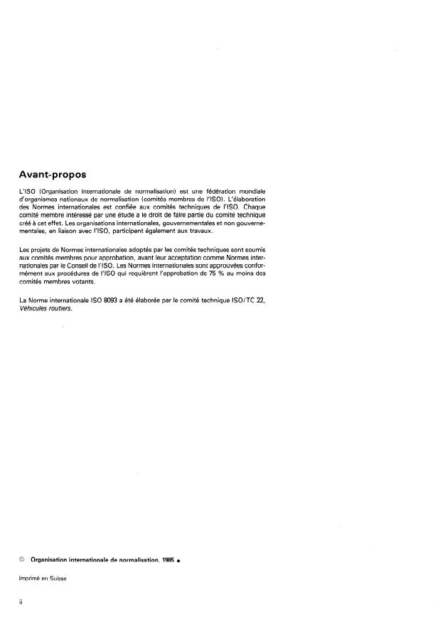 ISO 8093:1985 ISO 8093:1985 - Véhicules routiers -- Diagnostic des systemes électroniques - Page 2 preview