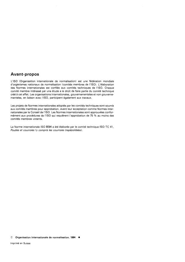 ISO 8094:1984 ISO 8094:1984 - Courroies transporteuses a câbles d'acier -- Essai d'adhérence du revetement a la couche de câbles - Page 2 preview