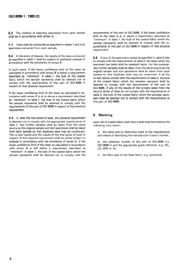 ISO 8096-1:1989 ISO 8096-1:1989 - Rubber- or plastics-coated fabrics for water-resistant clothing -- Specification - Page 4 preview