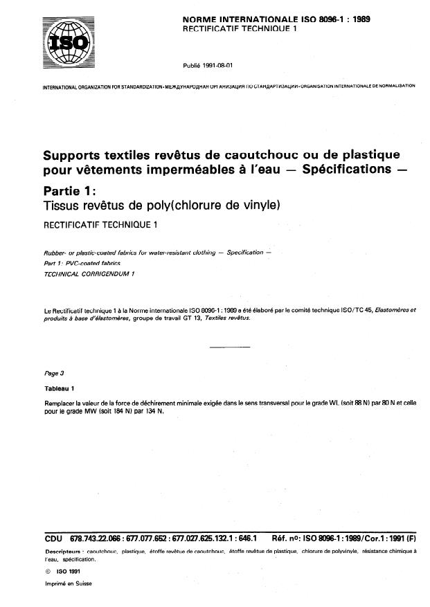 ISO 8096-1:1989/Cor 1:1991
