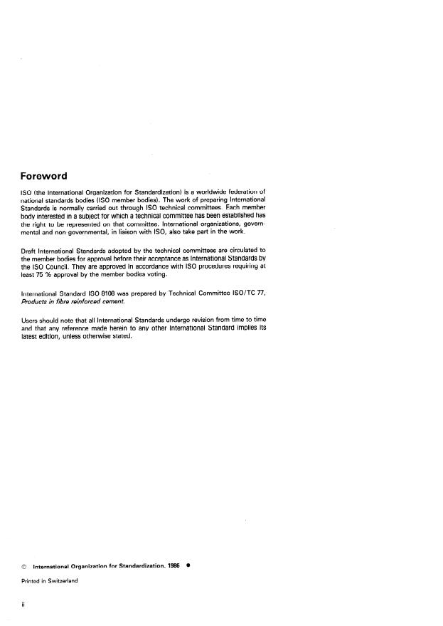 ISO 8108:1986 ISO 8108:1986 - Directives for fixing asbestos-cement corrugated and asymmetrical section sheets and fittings for roofing - Page 2 preview