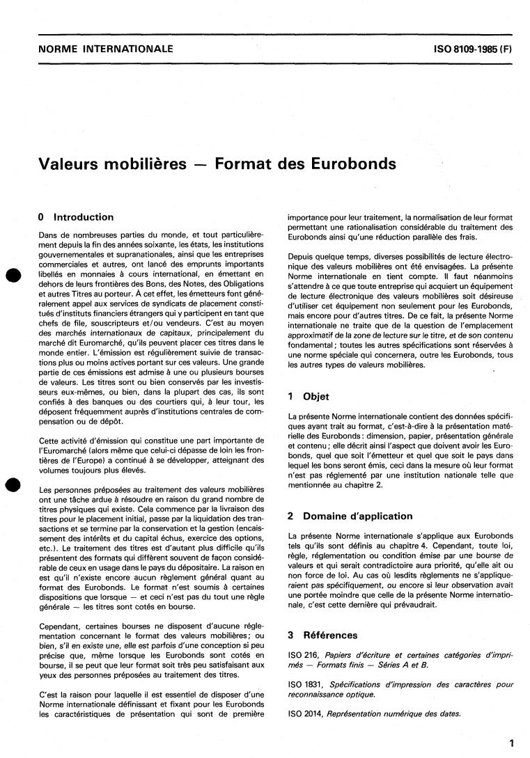 ISO 8109:1985 - Securities — Format of Eurobonds
Released:7/11/1985