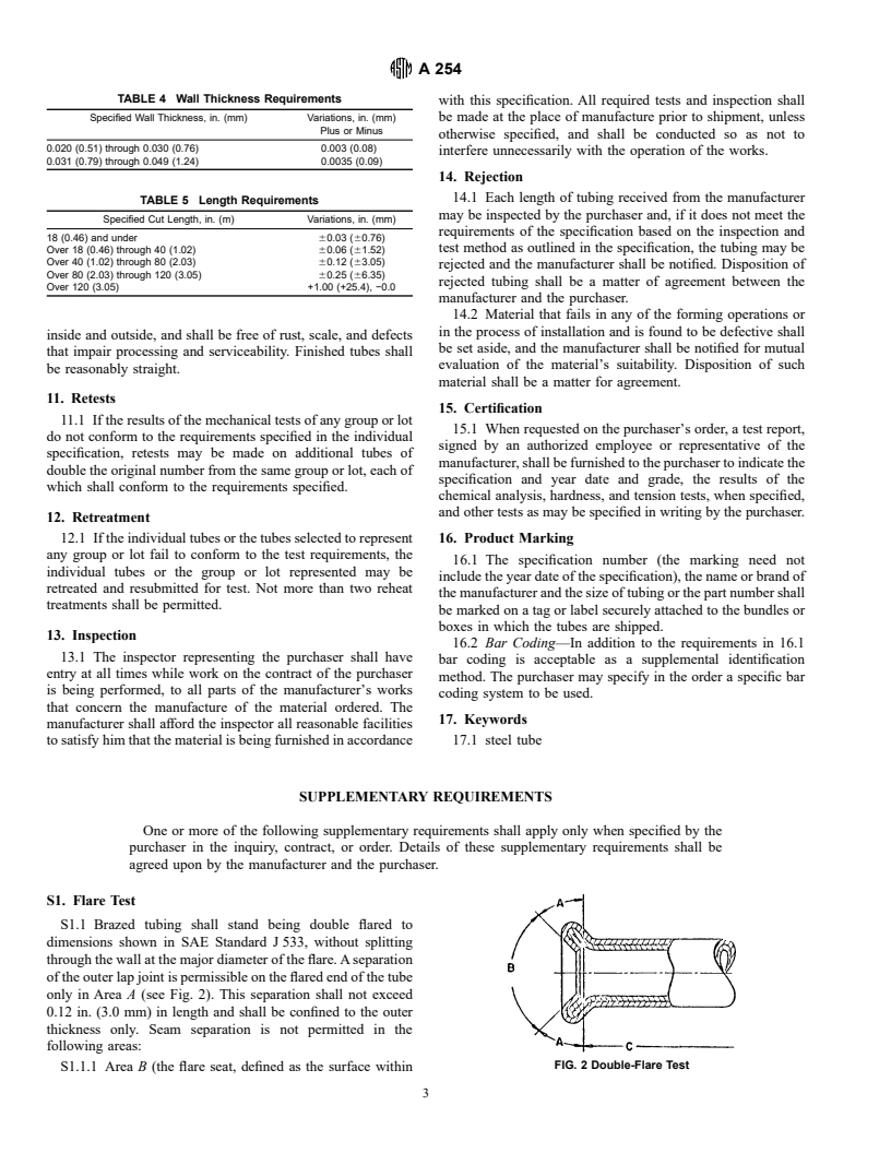 ASTM A254-97 - Standard Specification for Copper-Brazed Steel Tubing