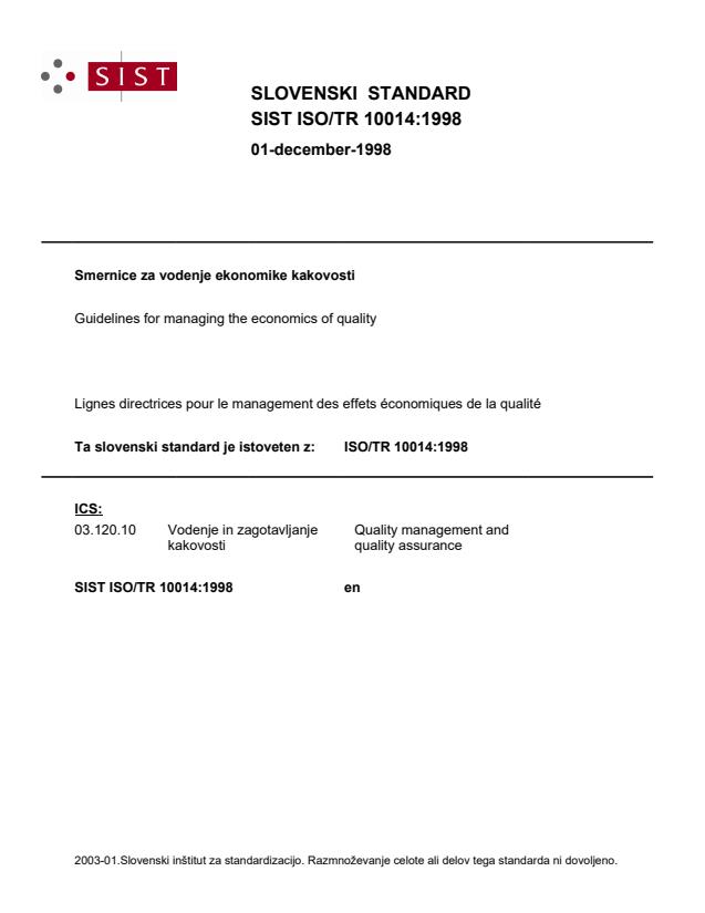 ISO/TR 10014:1998