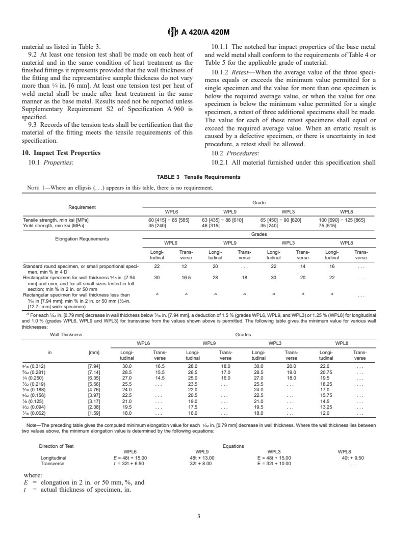 Astm A420 A420m-00a - Standard Specification For Piping Fittings Of 