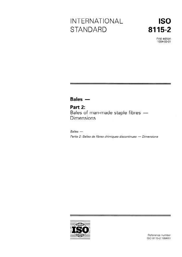 ISO 8115-2:1994 - Bales