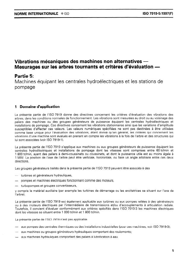 ISO 7919-5:1997 - Vibrations mécaniques des machines non alternatives -- Mesurages sur les arbres tournants et criteres d'évaluation