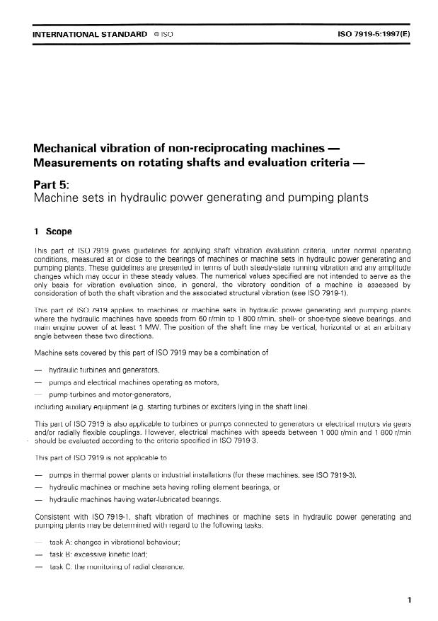 ISO 7919-5:1997 - Mechanical vibration of non-reciprocating machines -- Measurements on rotating shafts and evaluation criteria