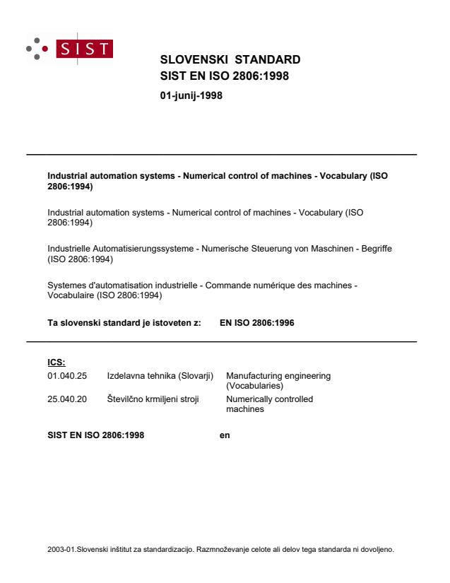 EN ISO 2806:1998