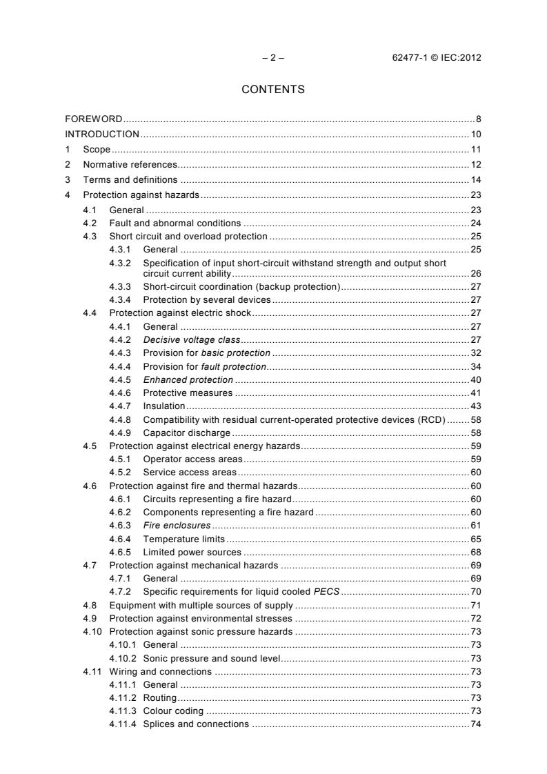 IEC 62477-1:2012 IEC 62477-1:2012 - Safety requirements for power electronic converter systems and equipment - Part 1: General - Page 4 preview