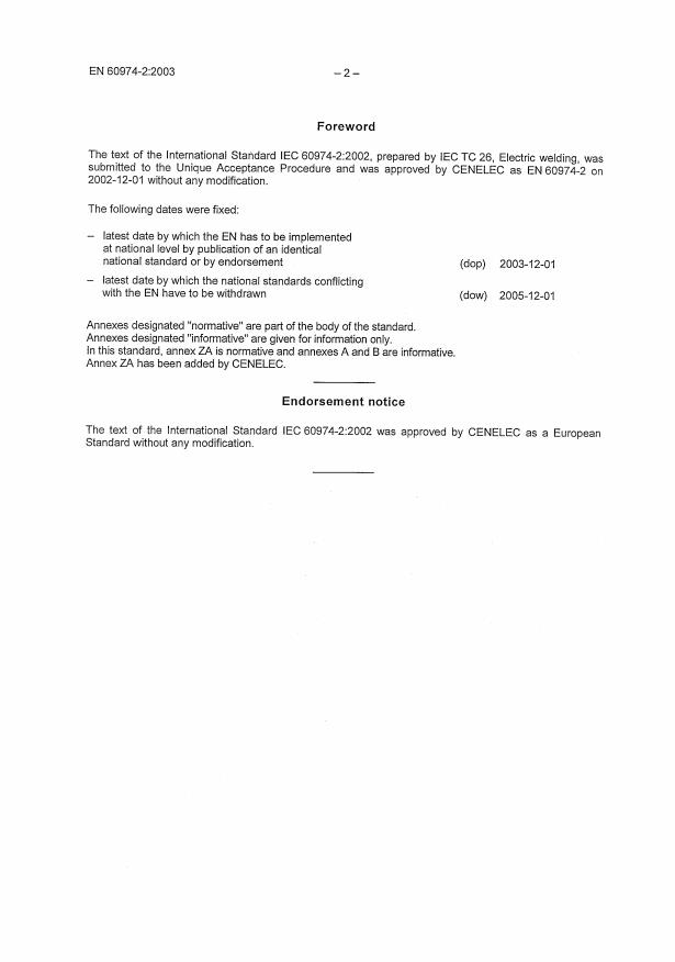 EN 60974-2:2003 EN 60974-2:2003 - Page 4 preview