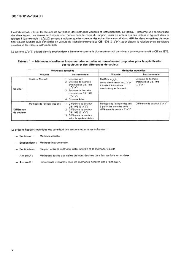 ISO/TR 8125:1984 ISO/TR 8125:1984 - Anodisation de l'aluminium et de ses alliages -- Détermination de la couleur et de la différence de couleur des couches anodiques colorées - Page 2 preview